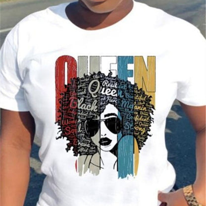 Tshirts Women T-shirts 2 in 1 tshirts Women Clothes Shirts 2 PCS/Sets Women Tops Lady Wear shirts Africa Queen On Sale New Arrival