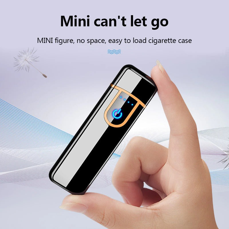 Fingerprint Touch Sensor Charging Lighter Compact and Convenient Cigarette Lighter Smart Sensor USB Charging Lighters for Men Gift