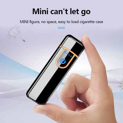 Fingerprint Touch Sensor Charging Lighter Compact and Convenient Cigarette Lighter Smart Sensor USB Charging Lighters for Men Gift