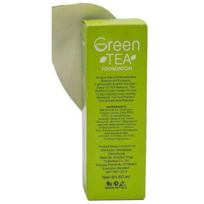Kiss Beauty Green Tea Foundation Smooth & Flawless Refines Pores Coverage Face Makeup