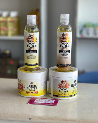 2 Packs American Dream Cream + Oil Cocoa Butter Lemon Cream With Lemon Oil & Vitamin E 500ml American Dream Cocoa Butter Lemon Cream With Lemon Oil & Vitamin E 500ml