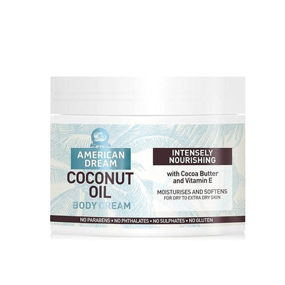 Coconut Oil Body Cream American Deep Moisturizing with Cocoa Butter & Vitamin E 500 ml – Nourishing Hydration for Dry Skin, Blemish & Stretch Mark Fade (All Skin Types