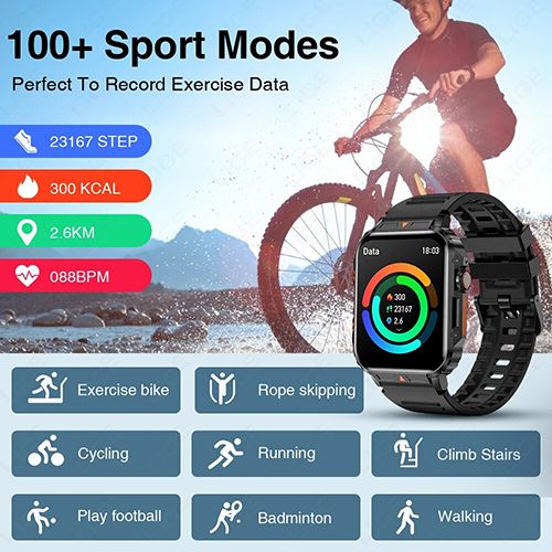 LIGE L81 Smartwatch 1.95 Inch Full Screen Health Monitoring Watches IP68 Waterproof Sport Fitness Tracker Bluetooth Call Smart Watch For Men Women