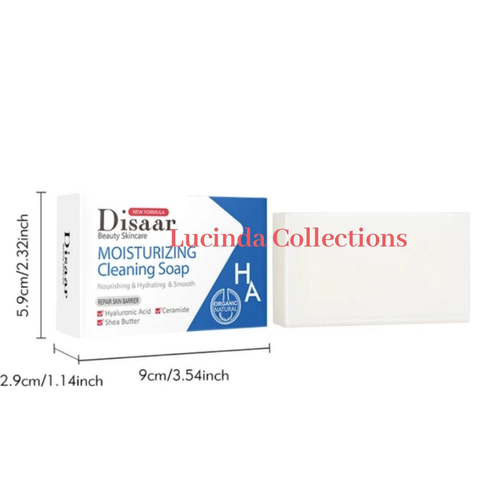 Hyaluronic Acid Moisturizing Cleaning Soap Shea Butter Ceramide Hydrating Smooth Nourishing Skin HA - Disaar