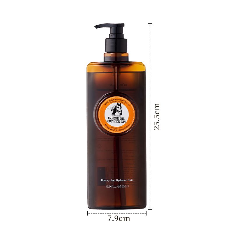 500ml KORMESIC Horse Oil Enriched Bath Gel with Hydrolyzed Collagen, Hyaluronic Acid & Shea Butter - Intense Moisturizing, Restores Elasticity, Repairs Roughness