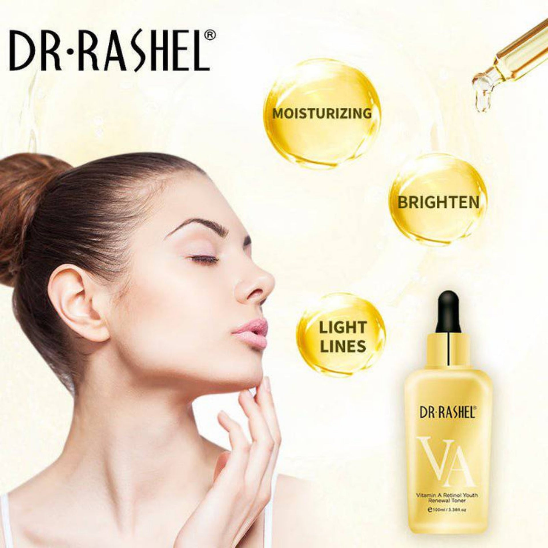 Dr. Rashel Vitamin A Retinol Youth Renewal Toner Refresh Soothes Tones Face Skin Care - DR RASHEL