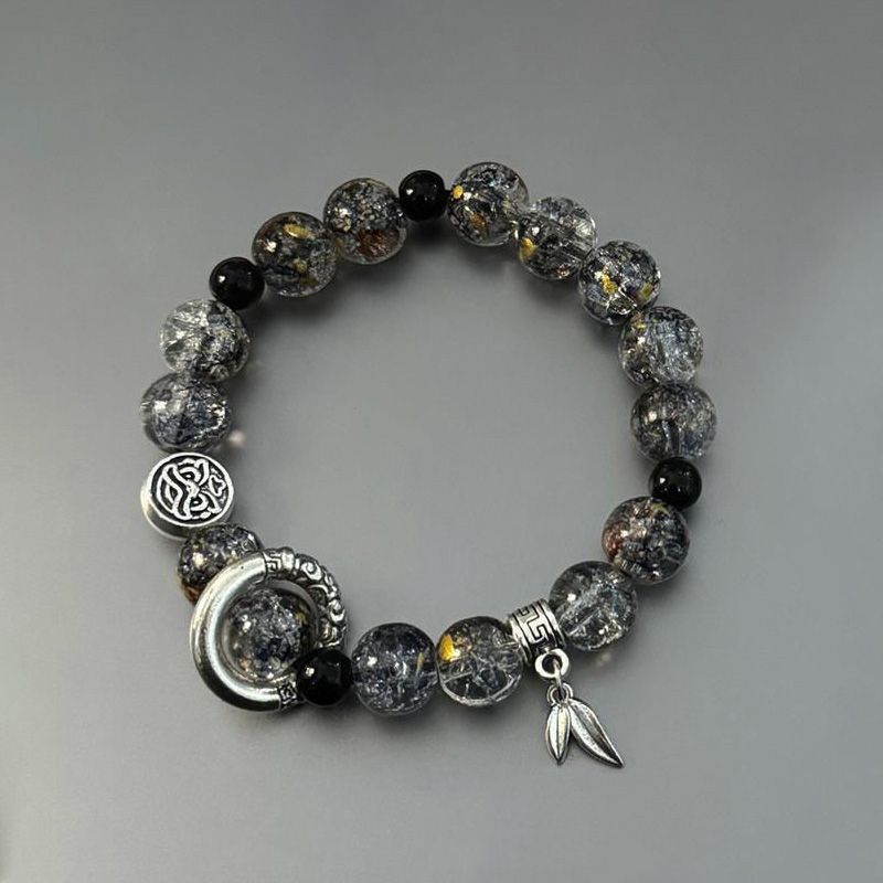 New Ice Cracked Bead Bracelet Men's High-end Bracelet Fashionable Trendy Men's And Women's Bracelets Exquisite Beautiful Bracelets Versatile Accessories Suitable For Gift