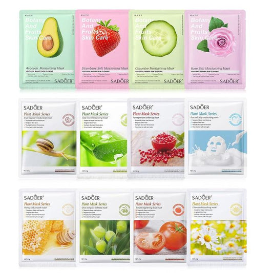 Face Sheet Mask Bundle with 8 PCS Facial Skin Care Sheet Masks , Hydrating, Radiance Boost,Calming, Moisturizing, Balancing - For All Skin...
