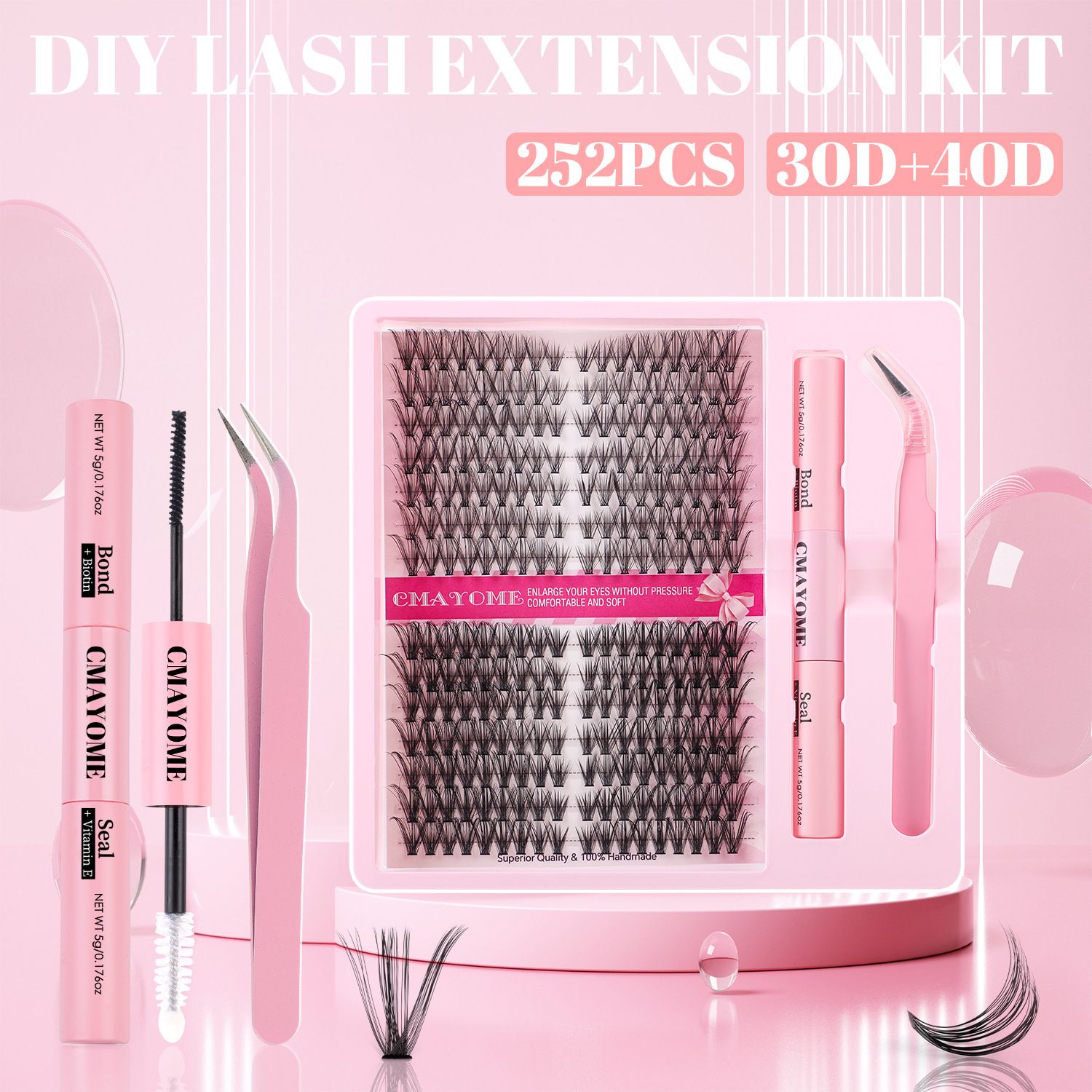 D Curve Single Cluster False Eyelash 8-16mm Gradient Natural Thickening DIY Segmented Grafted Hairy Eyelash for Women