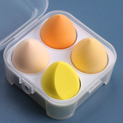 One box of 4 packs Makeup Egg Air Cushion Makeup Egg Sponge Egg Powder Free Powder Storage Box Wet and Dry Storage Box Makeup Egg Set