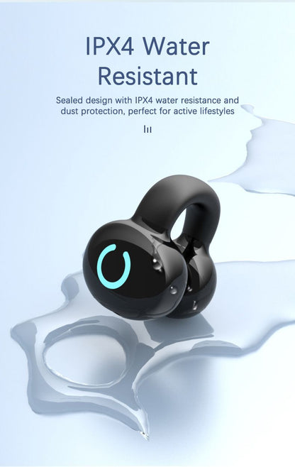 RichRipple Long Standby 4-6H Single-Pack Sports Bluetooth Headset Ear Clip Type Non-In-Ear Stereo Mini Headset Durable Black