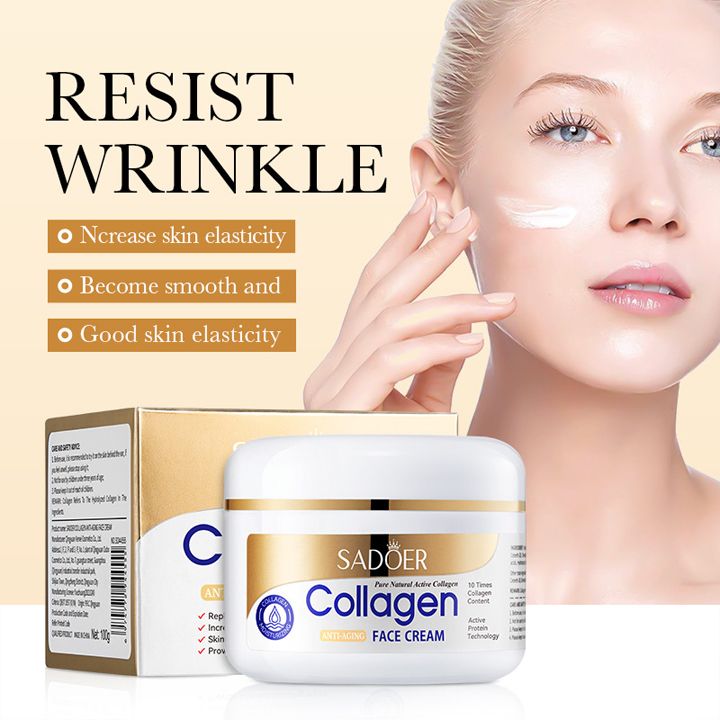 Collagen skin care product set cleansing rejuvenating facial cleanser essence liquid face cream moisturizing female cosmetics