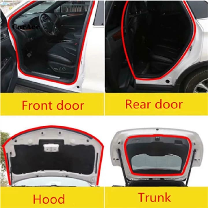 Car Door Hood Trunk Edge Sound Insulation Rubber Seal Strips ,Car Door Seal Strip Rubber Double Layer Sealing Protector Weatherstrip Waterproof for Car Door Glass Window Door Hood Trunk