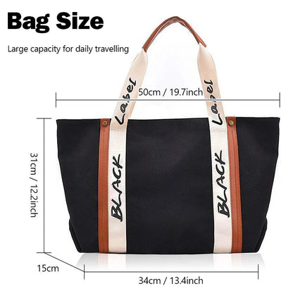 Ladies Large Capacity Tote Bag Women Handbag Simple Canvas Bag