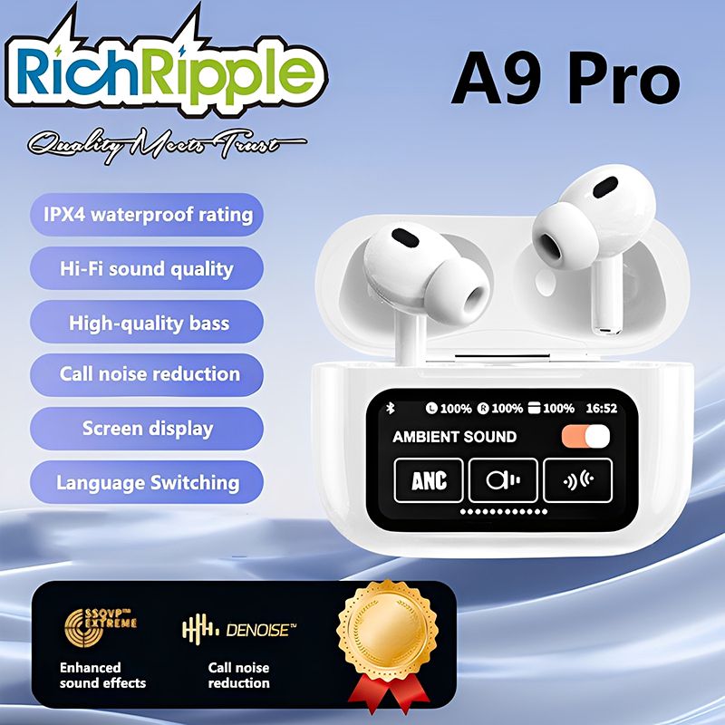 A9 For Small Ears TWS Macaronian Pods Full color touch smart screen series Wireless Earpods Bluetooth Earphone for android&ios Pods Earbuds