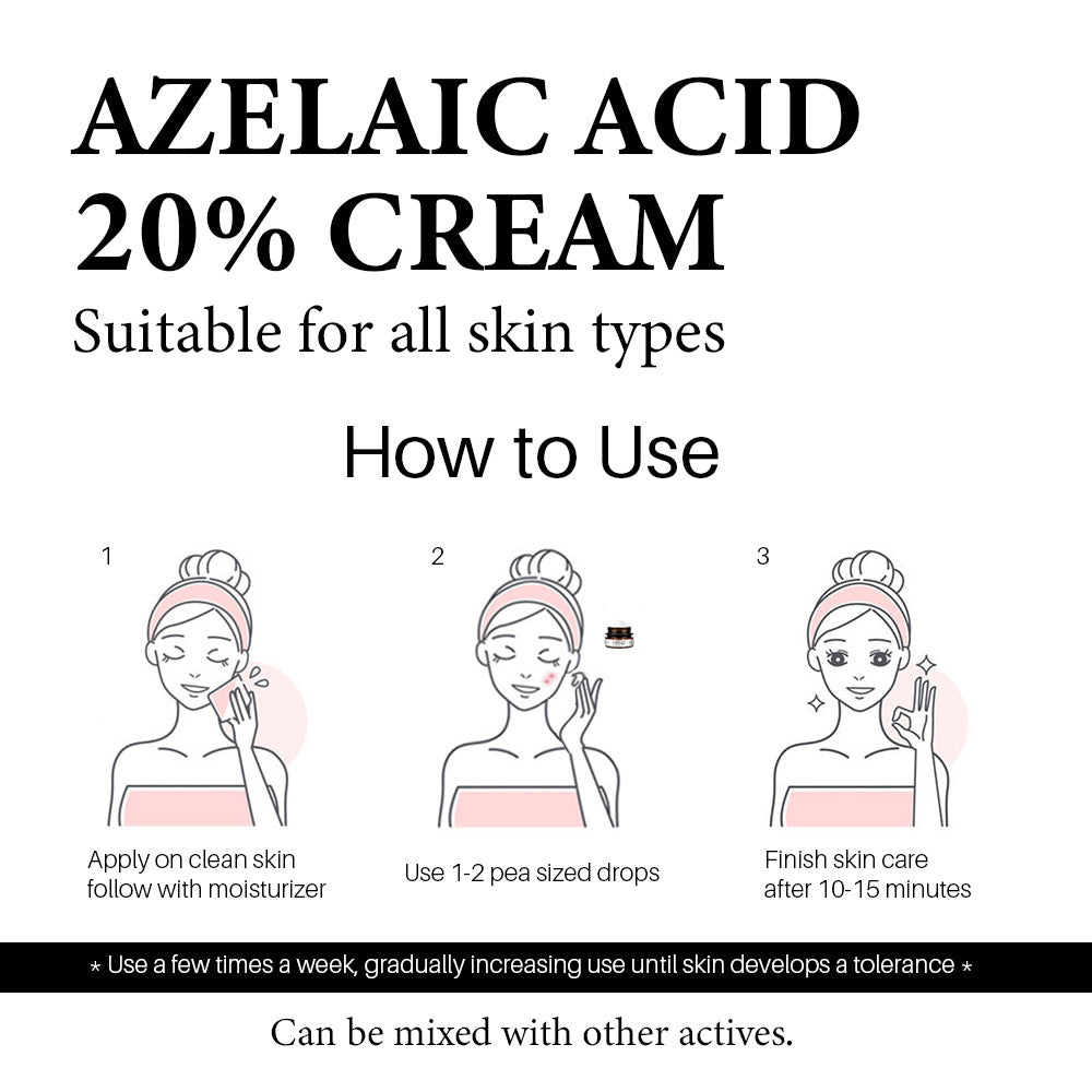 Azelaic Acid 20% Whitening Fades Acne Cream Freckle Remove Melasma Dark Pigment Spots Melanin Alpha Arbutin Face Cream Skin Care
