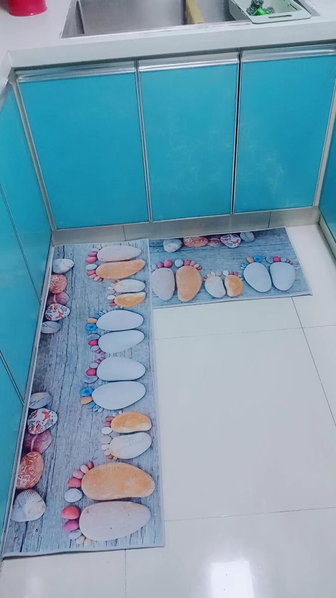 2 Pieces Kitchen Rugs Set Non Slip Kitchen Mat Rubber Backing Mat Slip Kitchen Mats and Rugs Waterproof Kitchen Rug Ergonomic Comfort Standing Mat