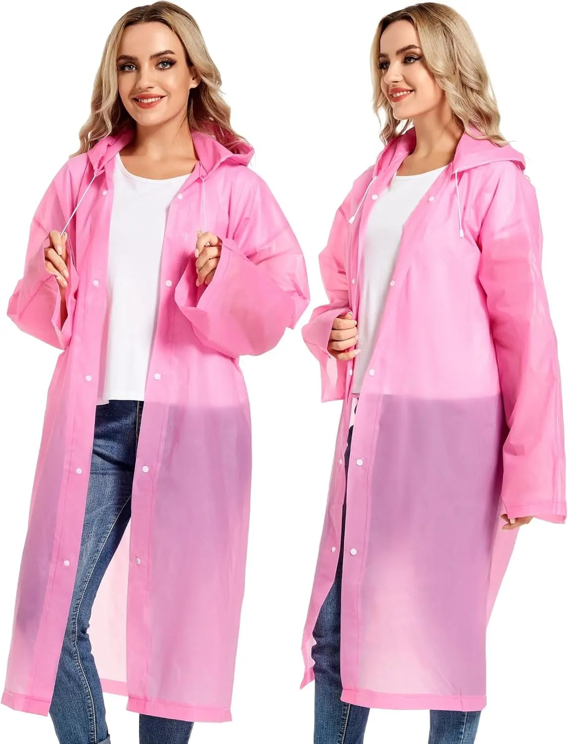 Disposable Adults Reusable Raincoats,Waterproof Rain Ponchos,Adults-Reusable Emergency Raincoats with Hoodand Drawstring