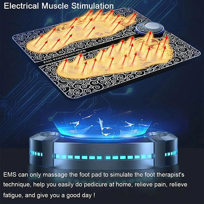 USB EMS Foot Massager Pad Portable Foot Care Massage Mat Pulse Muscle Stimulation Improve Blood Circulation Relieve Fatigue Relax Feet Footmassager Pad