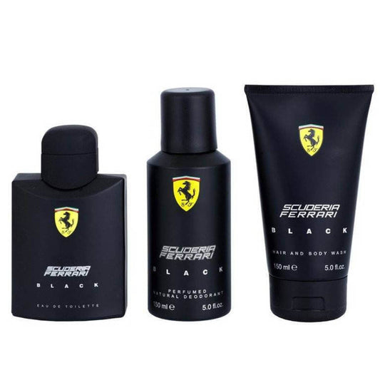 Ferrari Black 4 Piece Gift Set For Men