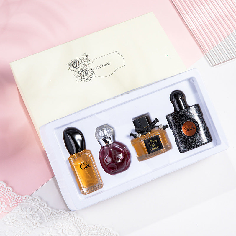 4-Piece Women's Flower Story Women Perfume Gift Set Long-lasting Light Perfume Perfume Beauty Fragrance 30ml*1/25ml*3