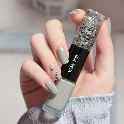 Two Color Set Regular Nail Polish Free Baking Lasting Quick Dry Nail Varnishes Sequins Lacquer for Manicure Nail Art Polish