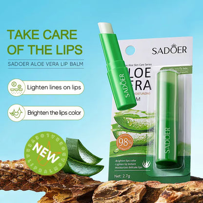 SADOER 4 in 1 Skin Care Set Aloe Facial Cleanser + Face Essence +Face Brightening Cream +Lipstick