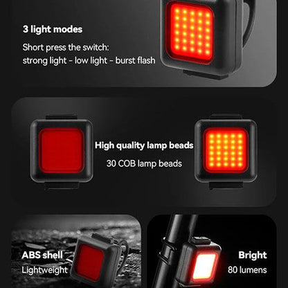 USB Rechargeable Bike Light Cycling Bicycle Front Rear Light Bike Headlight Light MTB Waterproof Taillight LED Lantern Bike Parts Safety Warning Light Waterproof Bicycle Lamp USB Type-c Charge