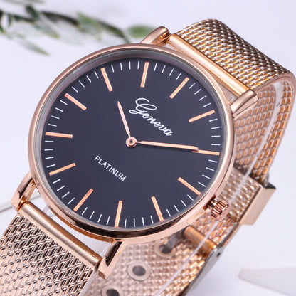 Geneva Lady Watch Women Watches Ladies Watches Girl Wristwatch Luxury Stainless Steel Retro Wrist Watch Female Quartz Watches Valentine's Day Christmas New Year Girl Friend Wife Gift