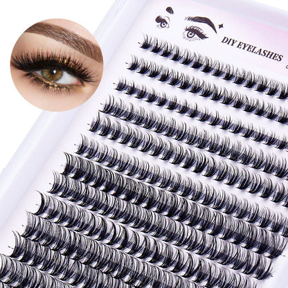 DIY sectional Fake eyelashes 14 rows with large capacity glue tweezers set eyelashes combination