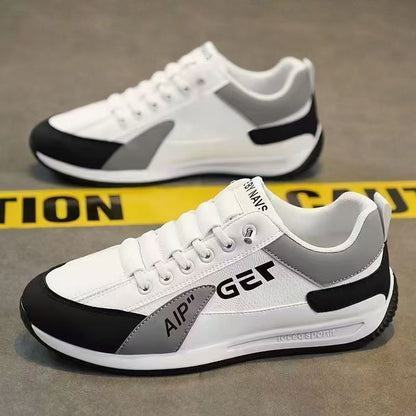 ASSKLO Fashion Designer Men Sneakers Outdoor Casual Shoes PU Leather Breathable Walking Sports Shoes Men's Running Forrest Gump Shoes Flat Shoes Loafers Soft Sole Comfortable Durable white black