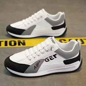 ASSKLO Fashion Designer Men Sneakers Outdoor Casual Shoes PU Leather Breathable Walking Sports Shoes Men's Running Forrest Gump Shoes Flat Shoes Loafers Soft Sole Comfortable Durable white black