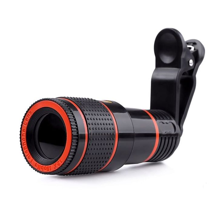External Phone Camera HD Lens Universal Clip-on 8X Zoom Cell Phone Iphone Android Tablet Ipad Black