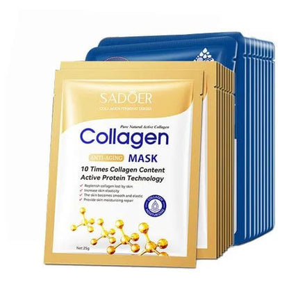 10PCS Anti-wrinkle Collagen Face Mask Moisturizing Anti-aging Repair Brightening skincare Oil-Control Replenishment Whitening Aloe Face Care Face Sheet Mask Facial Masks Skin Care