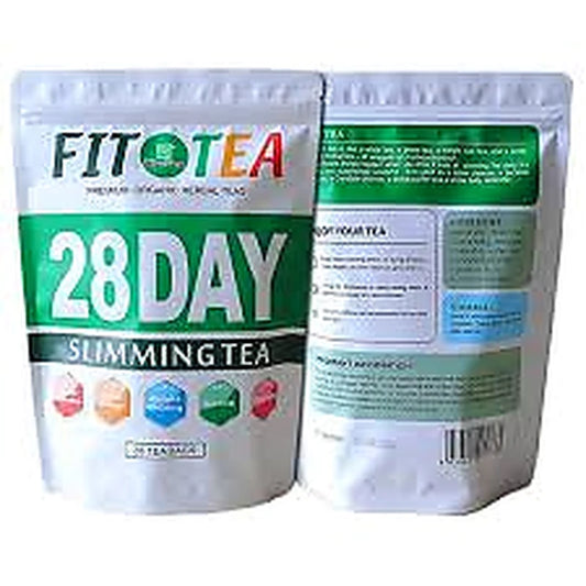 Two packages of Fit Tea 28 Day Slimming Tea on a white background
