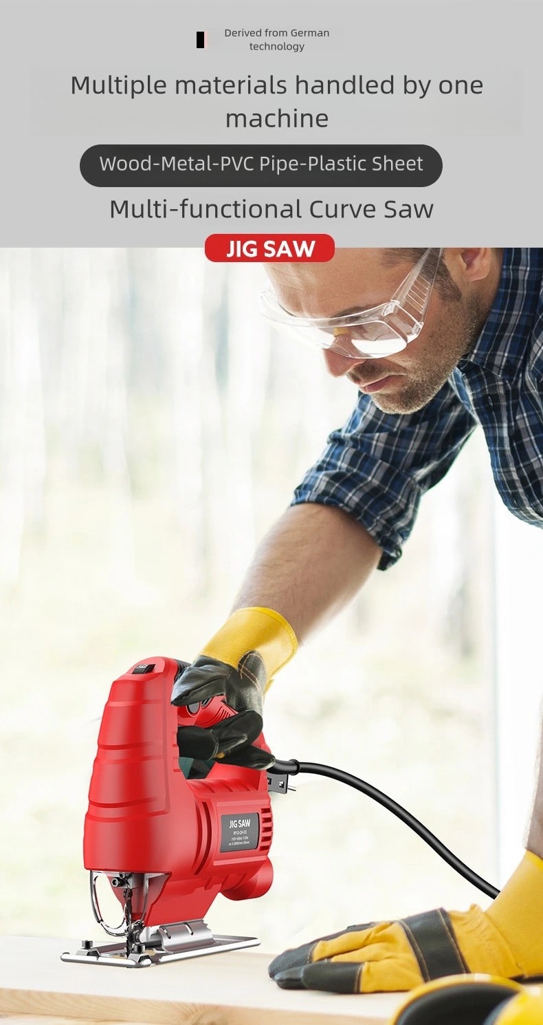 6-Speed Control Electric Jigsaw with 10 Wood Cutting Blades, 45° Bevel Cutting, ,Jig Saw (official standard kit)