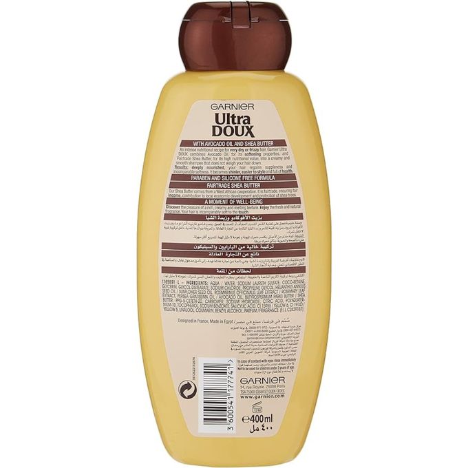 Garnier Ultra Doux Avocado Oil & Shea Butter NourishingShampoo, 400Ml
