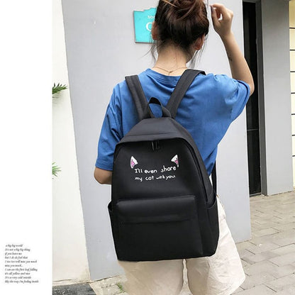 4 PCS/Sets Handbags Women Bags Backpacks School Bags Ladies Bags Satchel Pencil Case Bookbags On Sale