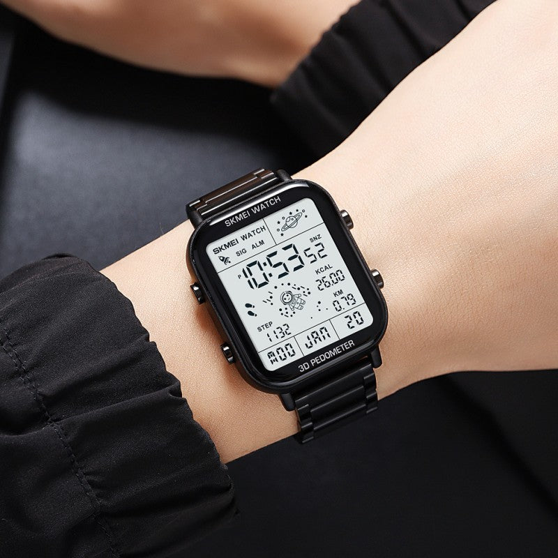 Skmei Men Watches Top Brand Original Men's Watches Multifunctional Walking Steel Strap Men's Electric Watch Sports Calorie Calculation Men's Wristwatch Male Wrist Watch