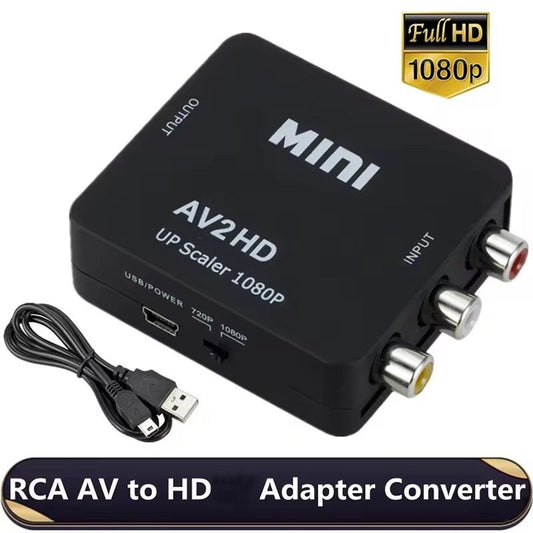 AV to HDMI-compatible Converter AV/CVSB L/R Video Box HD 1080P 1920*1080 Support NTSC PAL Output AV To HDMI-compatible