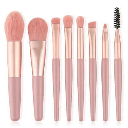 8Pcs Set With Bag Makeup Brushes Sets Eye Shadow Foundation Powder Eyelash Lip Concealer Blush Travel Portable Soft Make Up Brush Sets