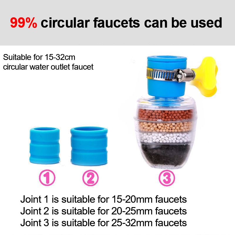 Six layer Water purification pressurize sprinkler head splash proof water filtration device household kitchen shower faucet extender water-saving nozzle Tap Water Purifier Purification Well water