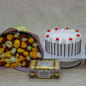 Flower, Cake, Wine and Chocolate Birthday Package