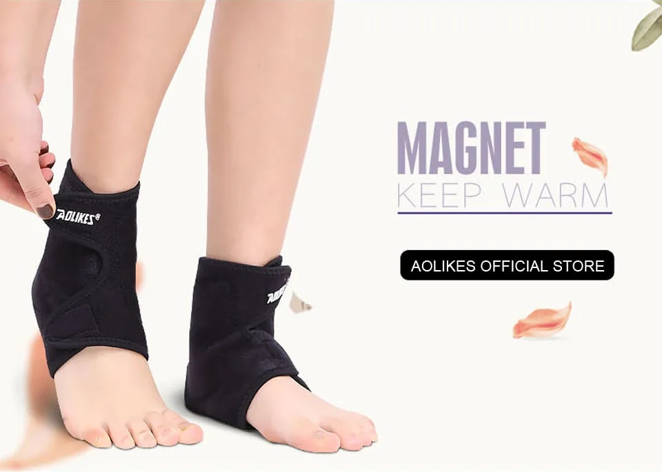 1Pair Tourmaline Self heating Far Infrared Magnetic Therapy Ankle Care belt Support Brace Heel Massager Foot Health Care