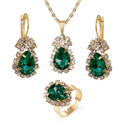 5PCS Women's Watch Earrings Necklace Ring Set Diamond Square Watch Jewelry Set Business Wristwatch Quartz Ladies' Watch