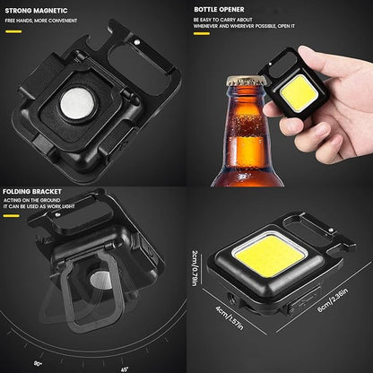 COB Keychain Work Light, Pocket Small Mini Flashlight Rechargeable Keyring Torch, Valentines Gifts for Him Boyfriend Men, Cool Tools for Auto, Repairing, Emergency