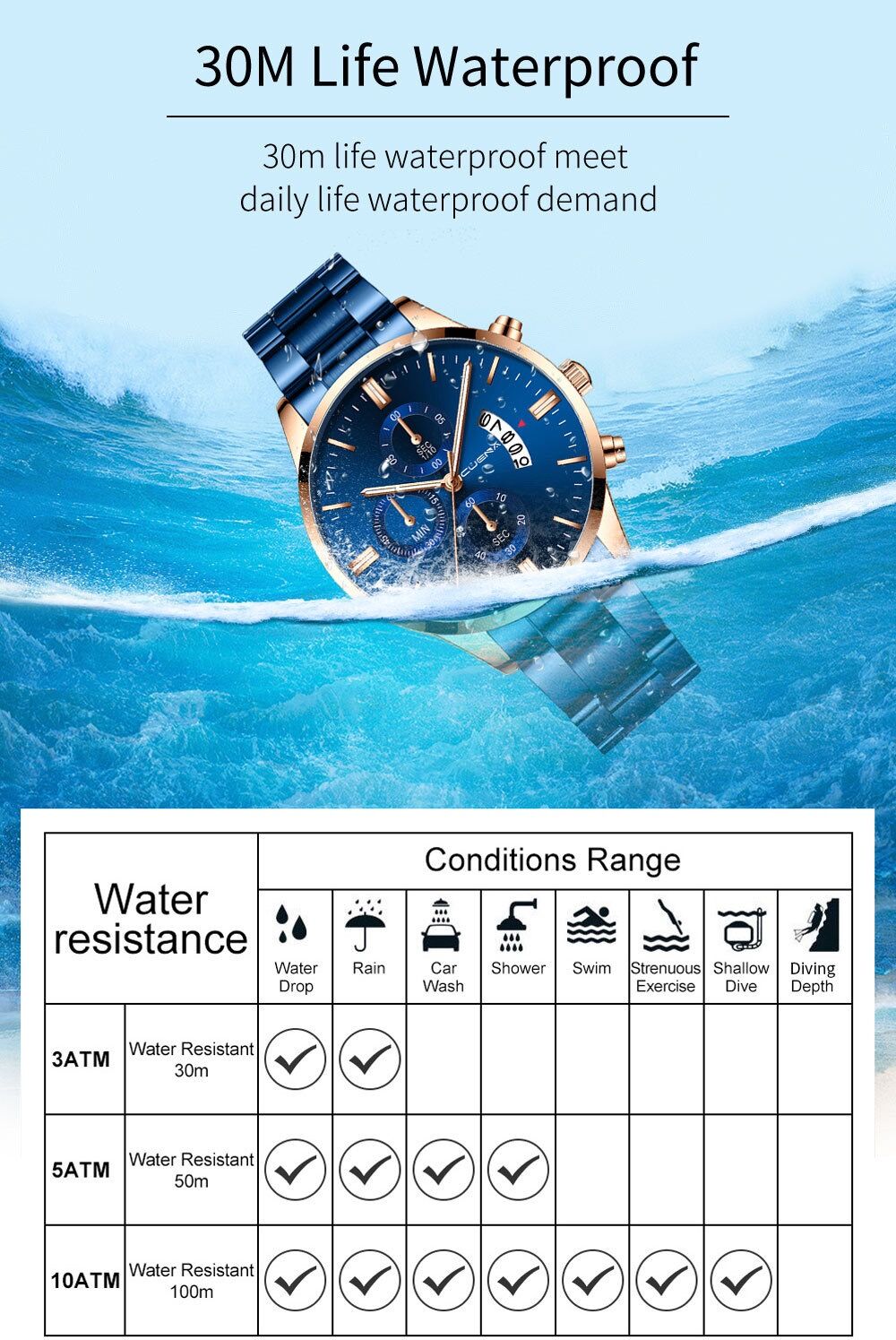 Men Watch Date Stainless Steel Male Watches Quartz WristWatch Wrist Waterproof Watch Valentines Gift Fashion Luxury Mens Watches With Date
