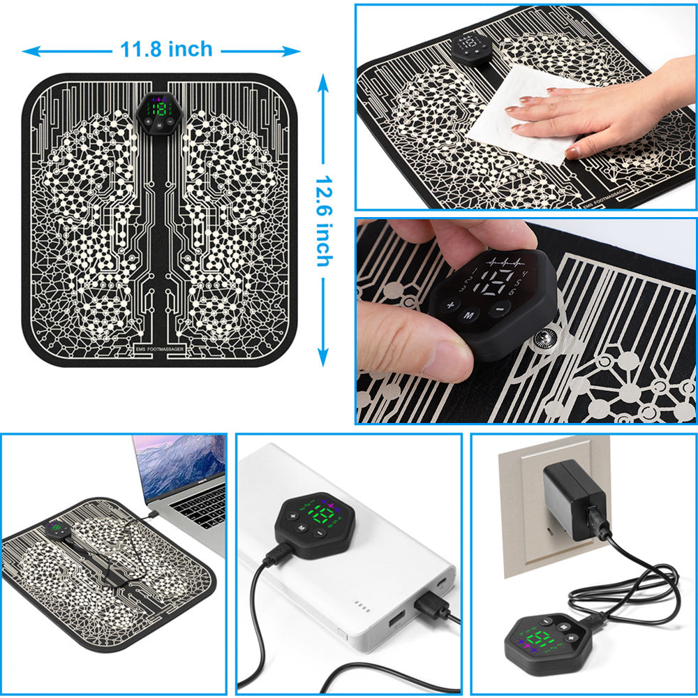EMS Foot Massager Pad Electric TENS Fisioterapia Mat Massageador Peds Muscular Health Care Relaxation Massager Improve Blood Circulation