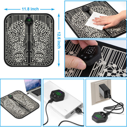 EMS Foot Massager Pad Electric TENS Fisioterapia Mat Massageador Peds Muscular Health Care Relaxation Massager Improve Blood Circulation