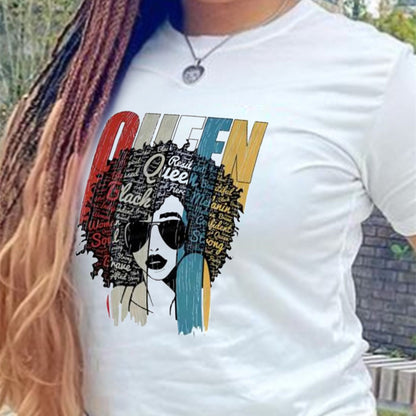 Tshirts Women T-shirts 2 in 1 tshirts Women Clothes Shirts 2 PCS/Sets Women Tops Lady Wear shirts Africa Queen On Sale New Arrival